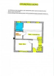 21 Grundriss B�ro Keine Gew�hr WARUM NICHT STEGAURACH? FREISTEH.HAUS+B�RO+LAGERHALLE Z.KOMPLETT-RENOVIEREN-ca.1079m2- 379.000,-EURO