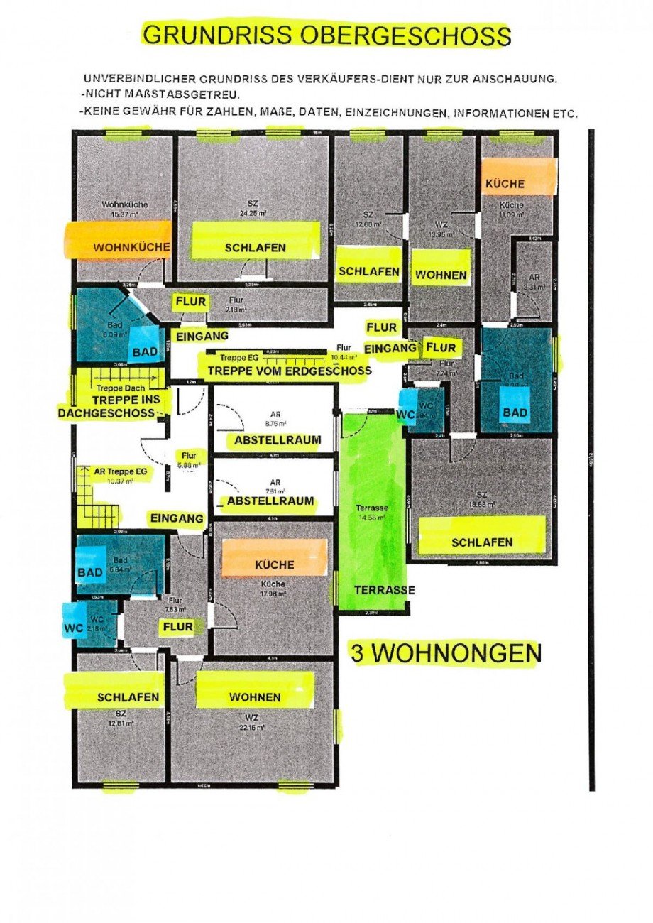 12 Grundriss Obergeschoss Vordergeb�ude Mehrfamilienhaus Bamberg