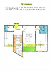 4 Grundriss Keine Gew�hr BAMBERG-N�HE GARTENSTADT: 3-ZIMMER-WOHNUNG(=SOFORT FREI-IM HOCHHAUS)MIT BALKON F�R 167.000,-EURO
