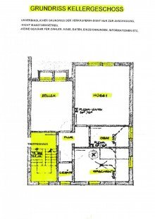 23 Grundriss Kellergeschoss Keine Gew�hr WARUM NICHT RECKENDORF? FREISTEHENDES HAUS ZUM KOMPLETT-SANIEREN+2 GARAGEN-673m2 F�R 185.000,-EURO