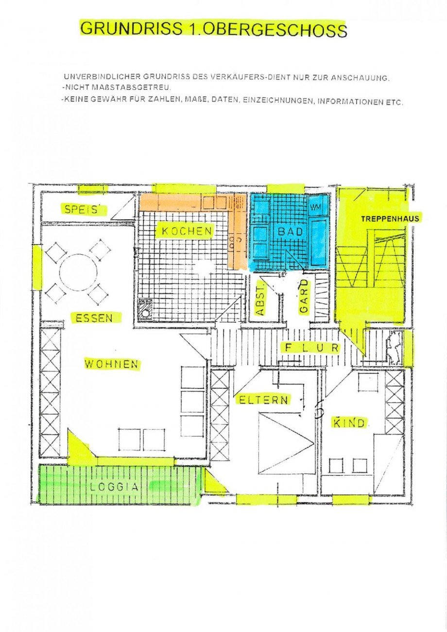 21 Grundriss 1.Obergeschoss Keine Gew�hr Mehrfamilienhaus Bamberg